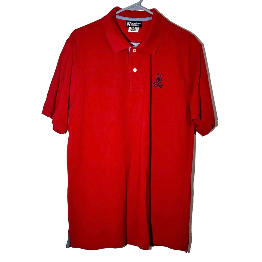Psycho Bunny Polo Shirt Men’s Red Anglo American Design 100% Pima Cotton Size 7